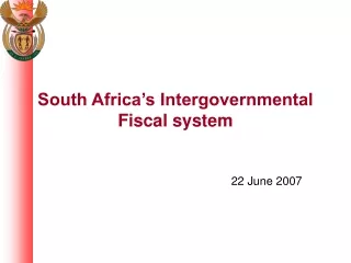 South Africa’s Intergovernmental Fiscal system