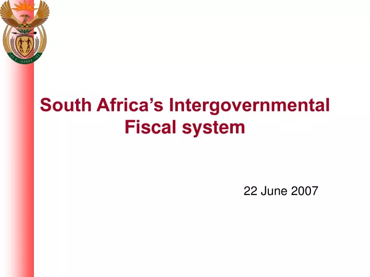 south africa s intergovernmental fiscal system