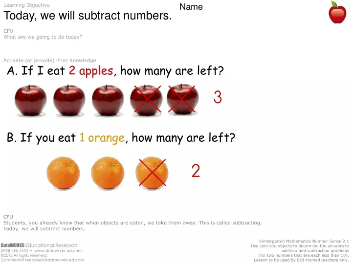 learning objective today we will subtract numbers