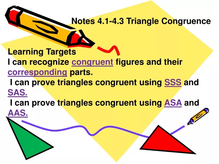 notes 4 1 4 3 triangle congruence learning