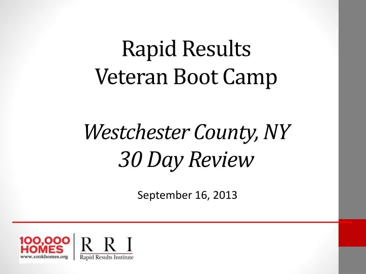rapid results veteran boot camp westchester county ny 30 day review