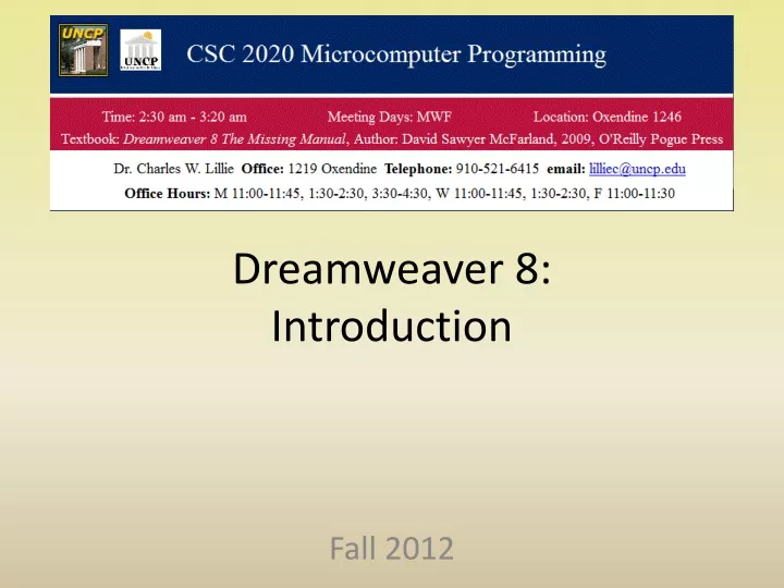 dreamweaver 8 introduction