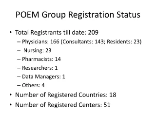 POEM Group Registration Status