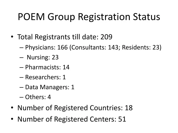 poem group registration status