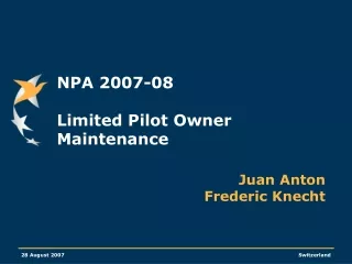 NPA 2007-08 Limited Pilot Owner Maintenance