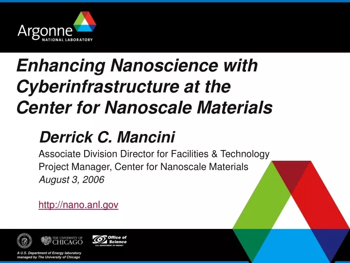 enhancing nanoscience with cyberinfrastructure