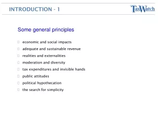 Some general principles economic and social impacts adequate and sustainable revenue