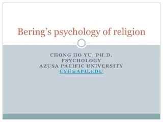 Bering’s psychology of religion