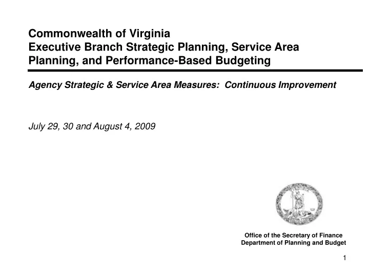 commonwealth of virginia executive branch