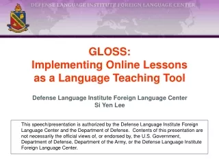 GLOSS:  Implementing Online Lessons  as a Language Teaching Tool
