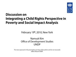 Discussion on  Integrating a Child Rights Perspective in Poverty and Social Impact Analysis