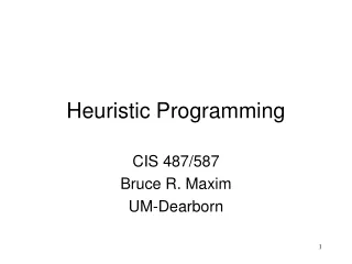 Heuristic Programming