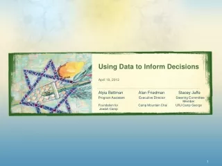 Using Data to Inform Decisions