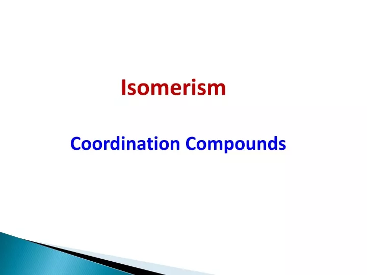 isomerism coordination compounds