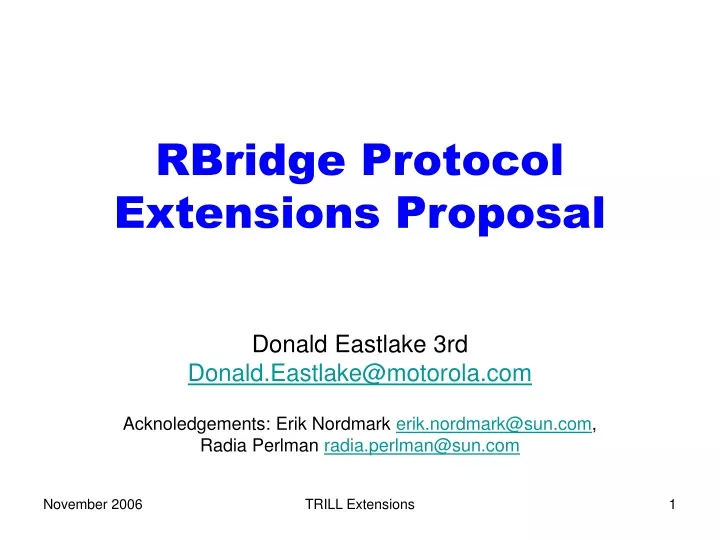rbridge protocol extensions proposal
