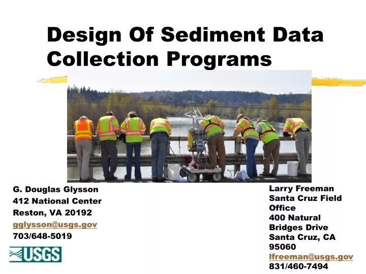 design of sediment data collection programs