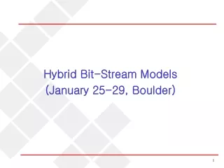 Hybrid Bit-Stream Models (January 25-29, Boulder)