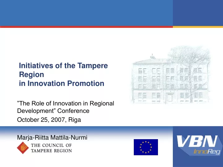initiatives of the tampere region in innovation promotion