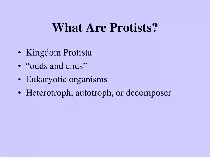 what are protists