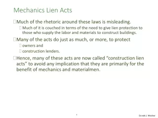 Mechanics Lien Acts