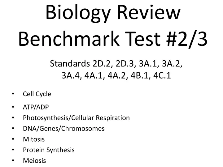 biology review benchmark test 2 3
