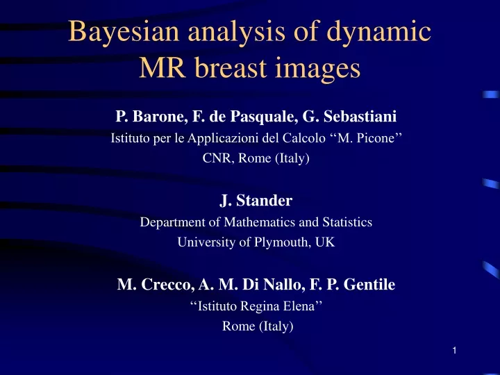 bayesian analysis of dynamic mr breast images