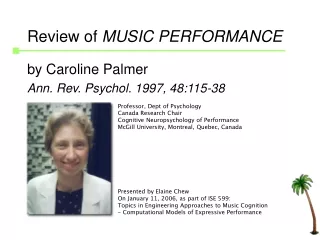 Review of  MUSIC PERFORMANCE