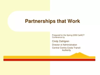 Partnerships that Work