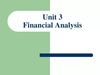 Unit 3 Financial Analysis