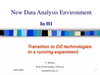 New Data Analysis Environment
