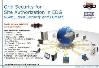 Grid Security for Site Authorization in EDG VOMS, Java Security and LCMAPS