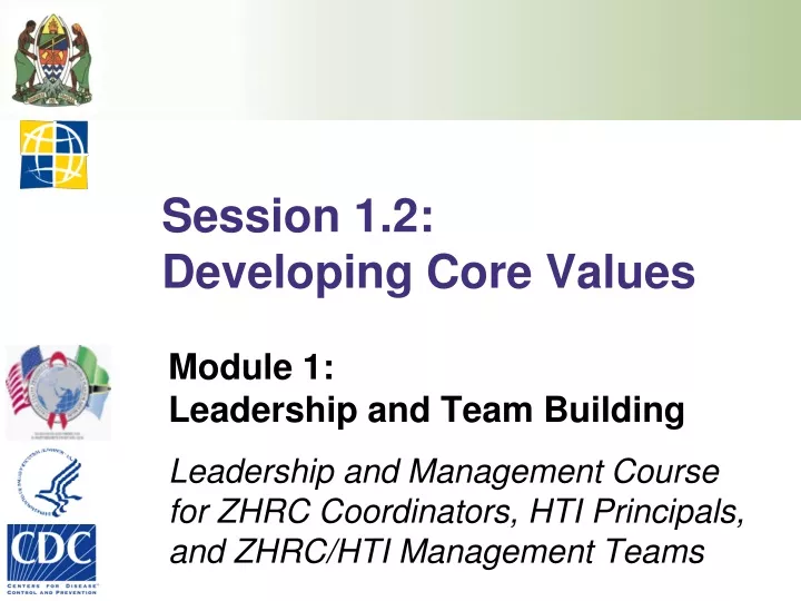 session 1 2 developing core values