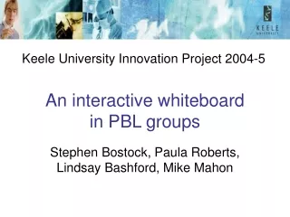 An interactive whiteboard  in PBL groups