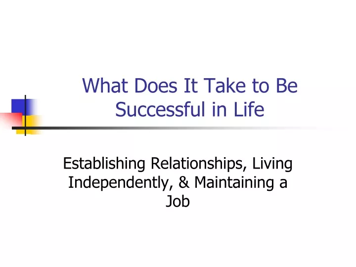 what does it take to be successful in life