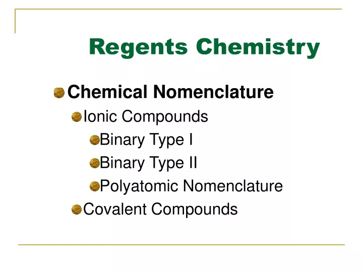 regents chemistry