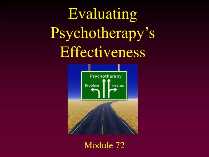 evaluating psychotherapy s effectiveness