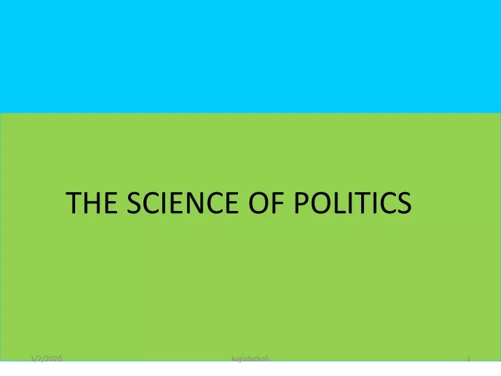 the science of politics