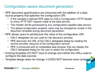 Configuration aware document generation