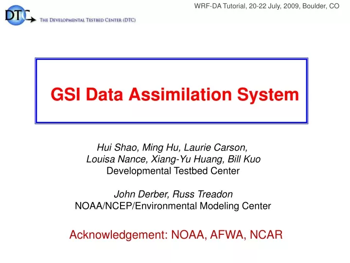 gsi data assimilation system