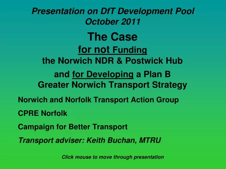 presentation on dft development pool october 2011