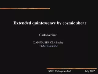 XXIII Colloquium IAP                       July 2007