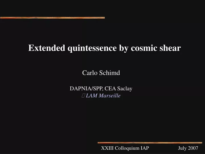 extended quintessence by cosmic shear