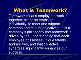 What is Teamwork?