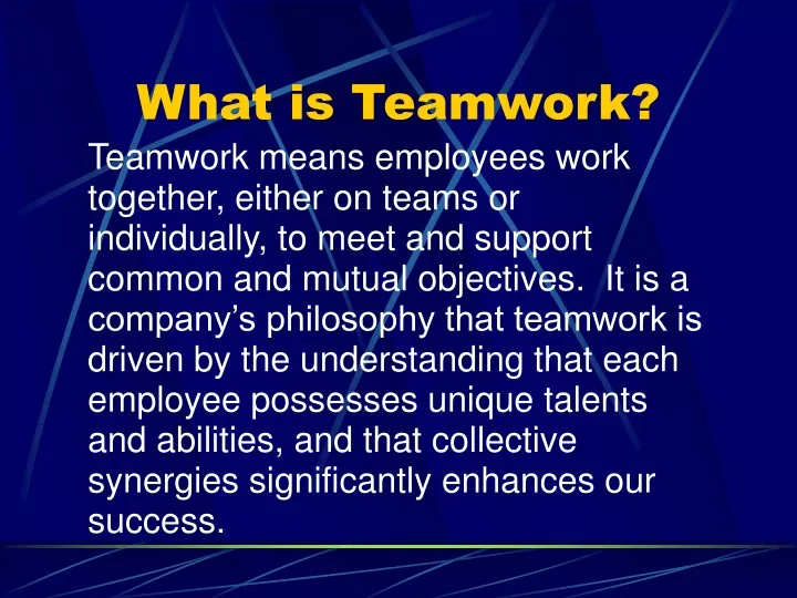 what is teamwork