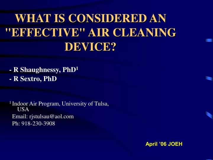 what is considered an effective air cleaning device