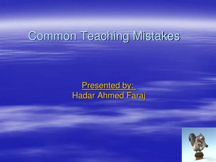 common teaching mistakes