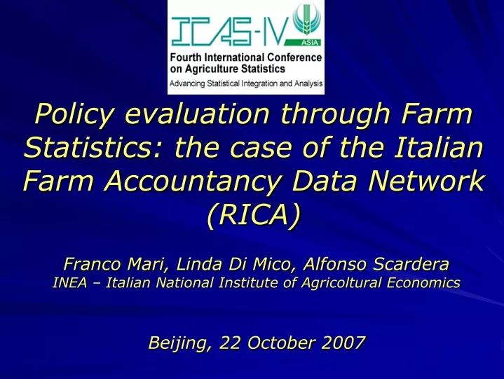 policy evaluation through farm statistics
