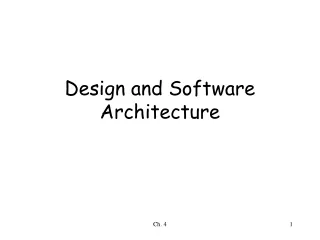 Design and Software Architecture