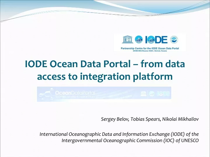 iode ocean data portal from data access
