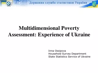 Multidimensional Poverty Assessment :  Experience of Ukraine